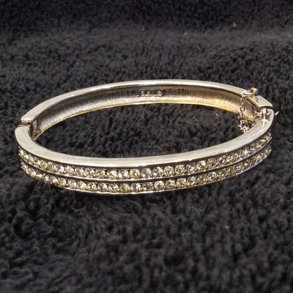 Vintage Swarovski Silver Crystal Bangle Bracelet - Picture 10 of 16